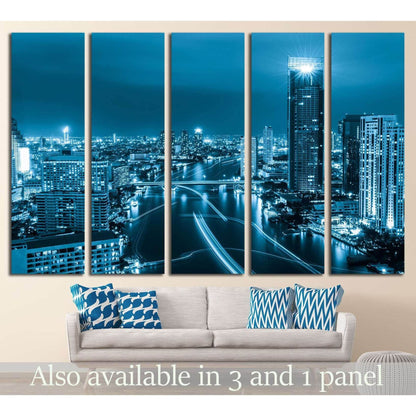 Modern city view of Bangkok, Thailand. Cityscape №2612 Ready to Hang Canvas Print - Zellart Canvas Prints ALL_Products, s-2612