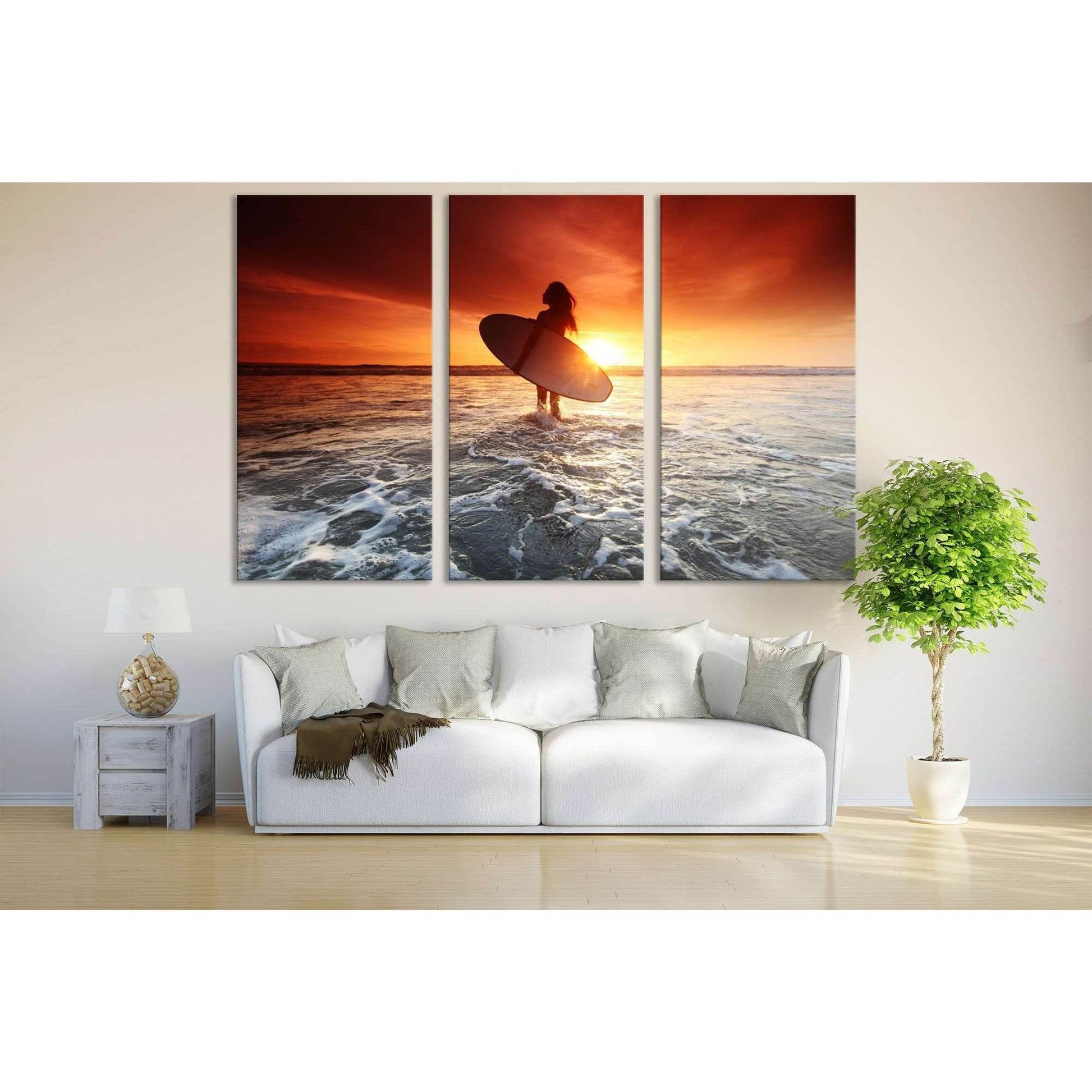 Modern Sunset №654 Ready to Hang Canvas Print - Zellart Canvas Prints ALL_Products, autopostr_pinterest_65155, autopostr_pinterest_65157, autopostr_pinterest_65158, autopostr_pinterest_65160