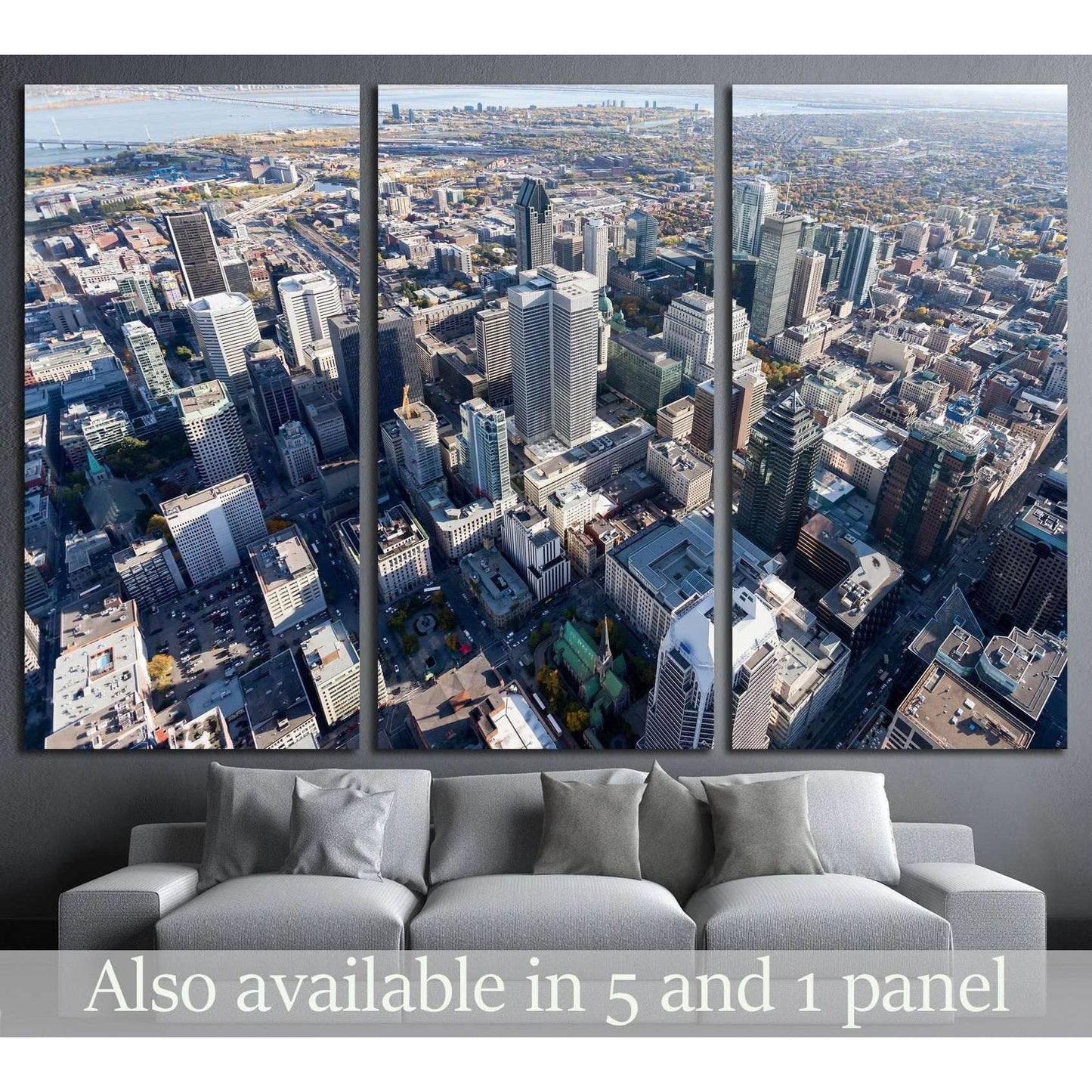 Montreal city center and its landmark buildings, Canada №2082 Ready to Hang Canvas Print - Zellart Canvas Prints ALL_Products, s-2082