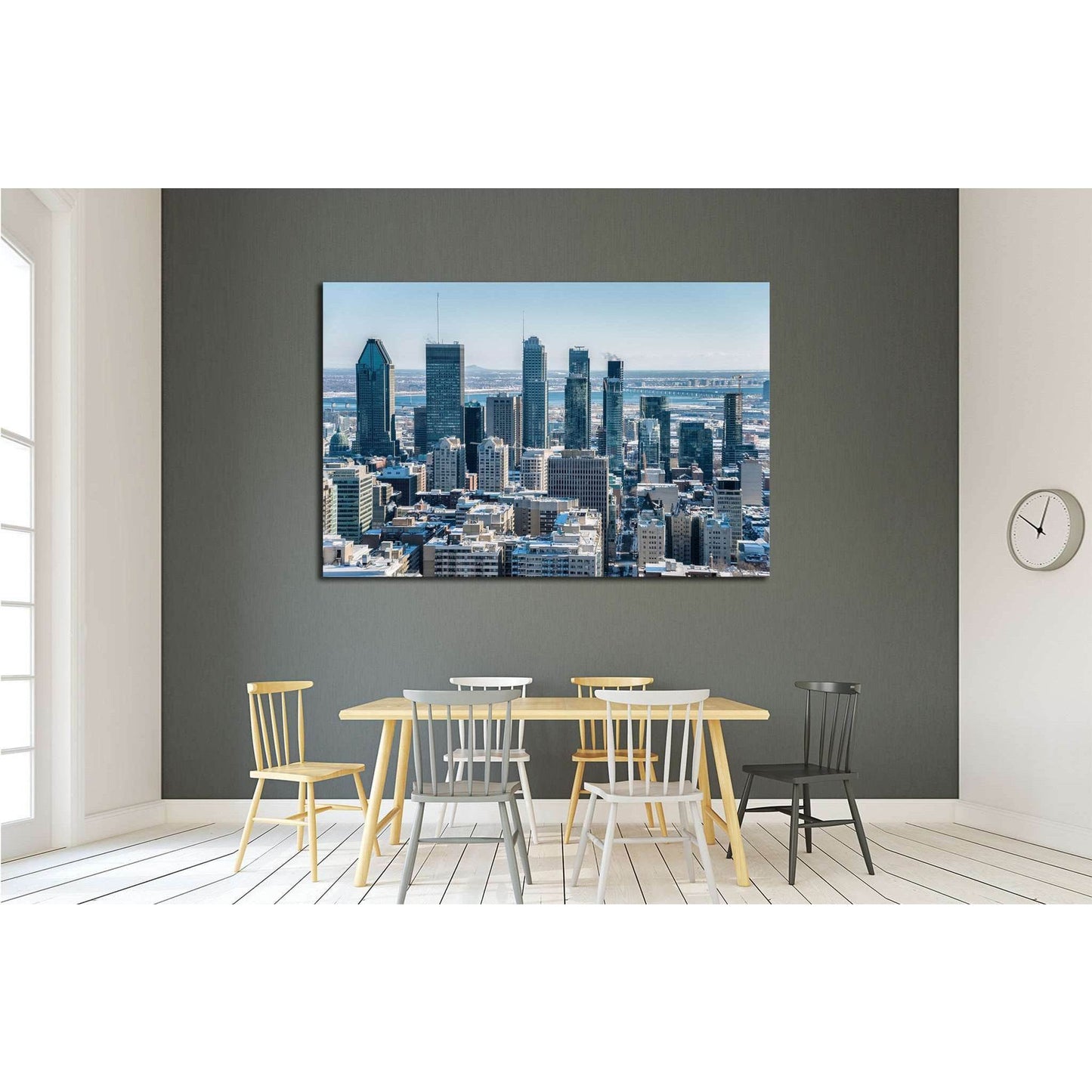 Montreal Skyline from Kondiaronk Belvedere Mont-Royal in Winter №2025 Ready to Hang Canvas Print - Zellart Canvas Prints ALL_Products, s-2025