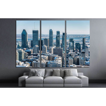 Montreal Skyline from Kondiaronk Belvedere Mont-Royal in Winter №2025 Ready to Hang Canvas Print - Zellart Canvas Prints ALL_Products, s-2025