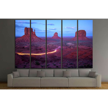 Monument Valley at dusk after sunset, Utah border, Arizona, USA №2000 Ready to Hang Canvas Print - Zellart Canvas Prints ALL_Products, s-2000