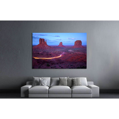 Monument Valley at dusk after sunset, Utah border, Arizona, USA №2000 Ready to Hang Canvas Print - Zellart Canvas Prints ALL_Products, s-2000