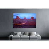Monument Valley at dusk after sunset, Utah border, Arizona, USA №2000 Ready to Hang Canvas Print