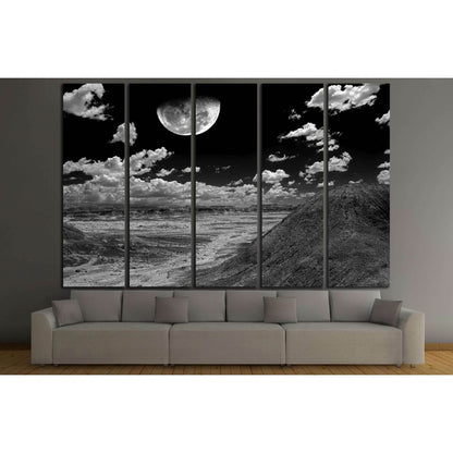 Moon and Spring landscape in the Arizona desert USA №2867 Ready to Hang Canvas Print - Zellart Canvas Prints ALL_Products, s-2867