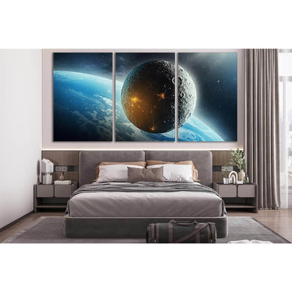 Moon Colonization Futuristic Space №SL407 Ready to Hang Canvas Print - Zellart Canvas Prints 0new, ALL_Products, Astronomy & Space Canvas Wall Art