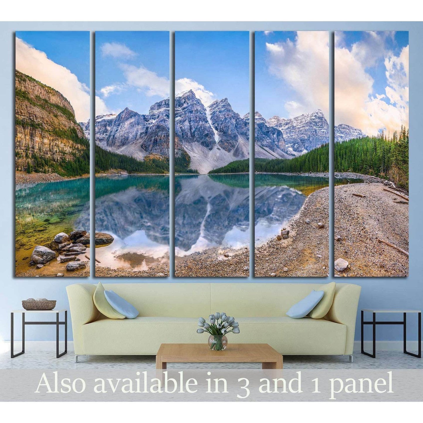 Moraine Lake, Alberta, Canada №1007 Ready to Hang Canvas Print - Zellart Canvas Prints ALL_Products, s-1007