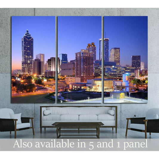 Morning view of downtown Atlanta, Georgia, USA №1623 Ready to Hang Canvas Print - Zellart Canvas Prints ALL_Products, s-1623