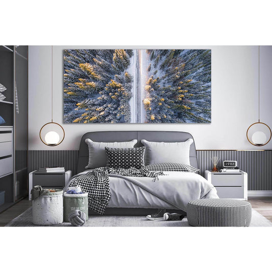 Morning Winter Forest №SL503 Ready to Hang Canvas Print - Zellart Canvas Prints 0new, ALL_Products, Trees Wall Art