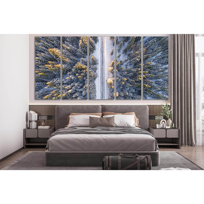 Morning Winter Forest №SL503 Ready to Hang Canvas Print - Zellart Canvas Prints 0new, ALL_Products, Trees Wall Art