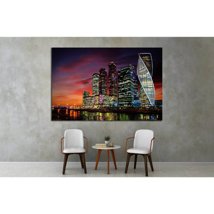 Moscow International Business Center at night, Russia №1541 Ready to Hang Canvas PrintCanvas art arrives ready to hang, with hanging accessories included and no additional framing required. Every canvas print is hand-crafted, made on-demand at our worksho