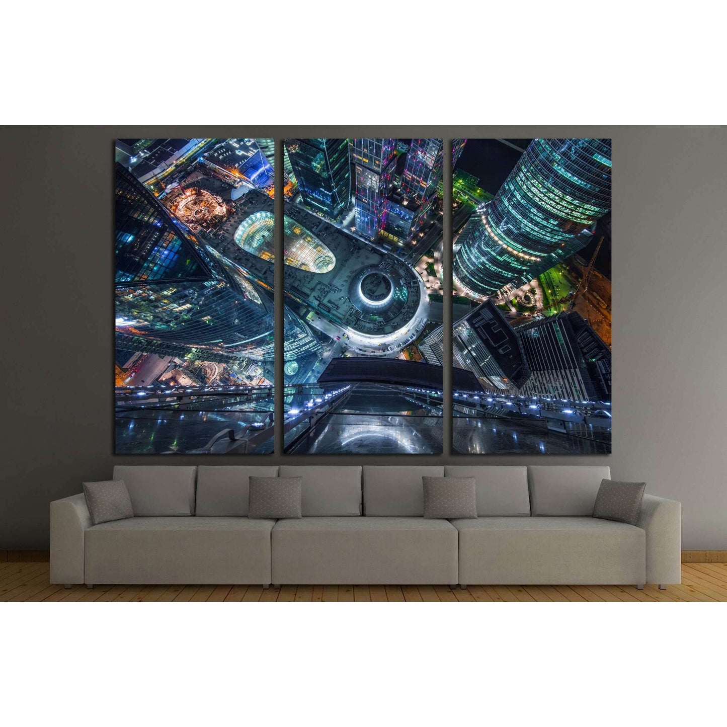 MOSCOW, RUSSIA, Central Core of business complex Moscow City at night №2196 Ready to Hang Canvas PrintCanvas art arrives ready to hang, with hanging accessories included and no additional framing required. Every canvas print is hand-crafted, made on-deman