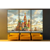 Moscow,Russia,Red square,view of St. Basil's Cathedral №1521 Ready to Hang Canvas Print