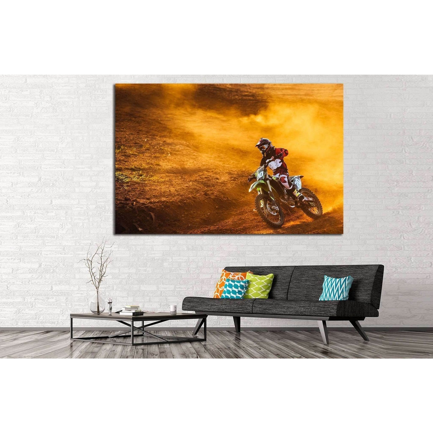 Motocross №169 Ready to Hang Canvas PrintCanvas art arrives ready to hang, with hanging accessories included and no additional framing required. Every canvas print is hand-crafted, made on-demand at our workshop and expertly stretched around 100% North Am