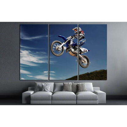 Motocross Poster Print №2475 Ready to Hang Canvas Print - Zellart Canvas Prints 000Negative, ALL_Products, autopostr_pinterest_64952, s-2475