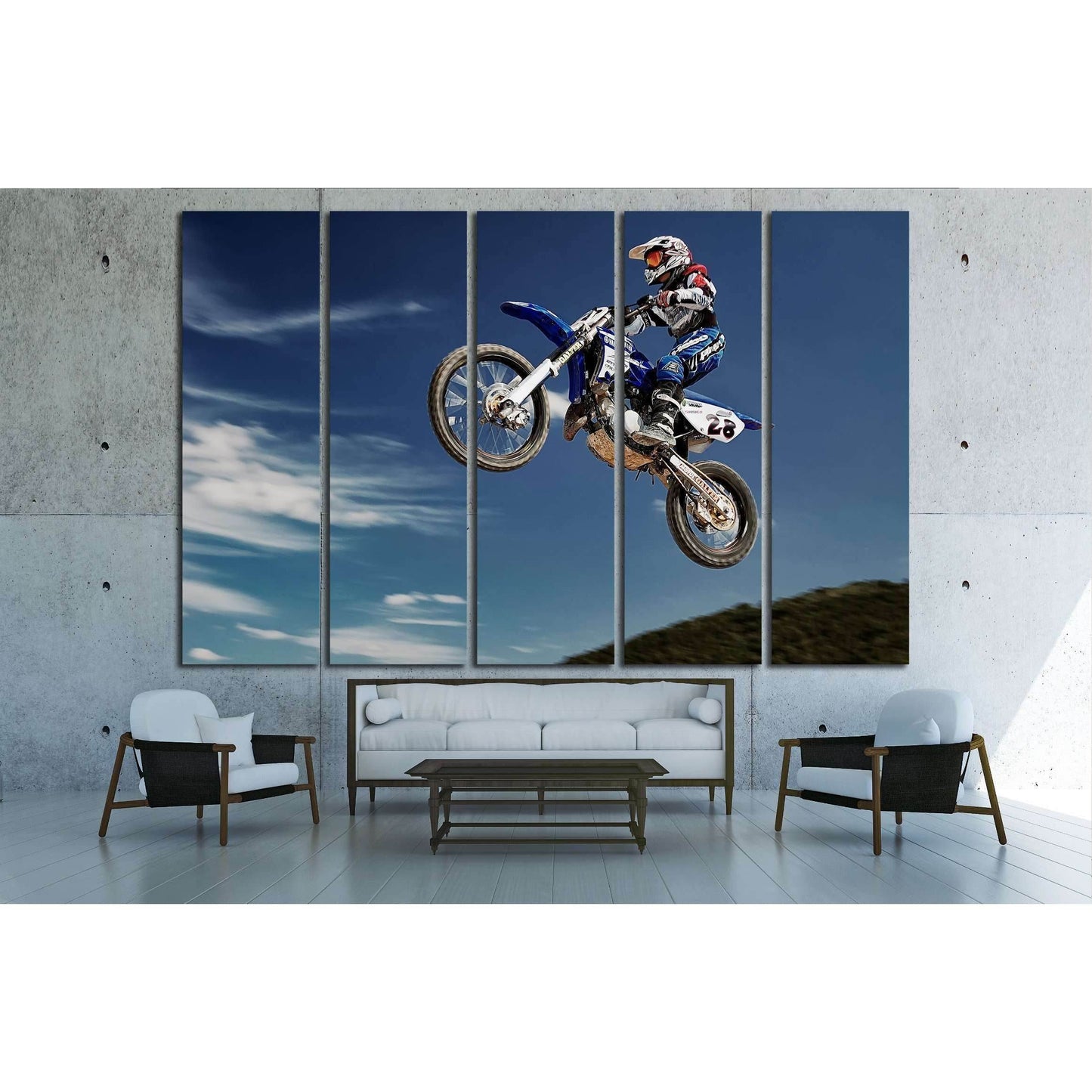 Motocross Poster Print №2475 Ready to Hang Canvas Print - Zellart Canvas Prints 000Negative, ALL_Products, autopostr_pinterest_64952, s-2475