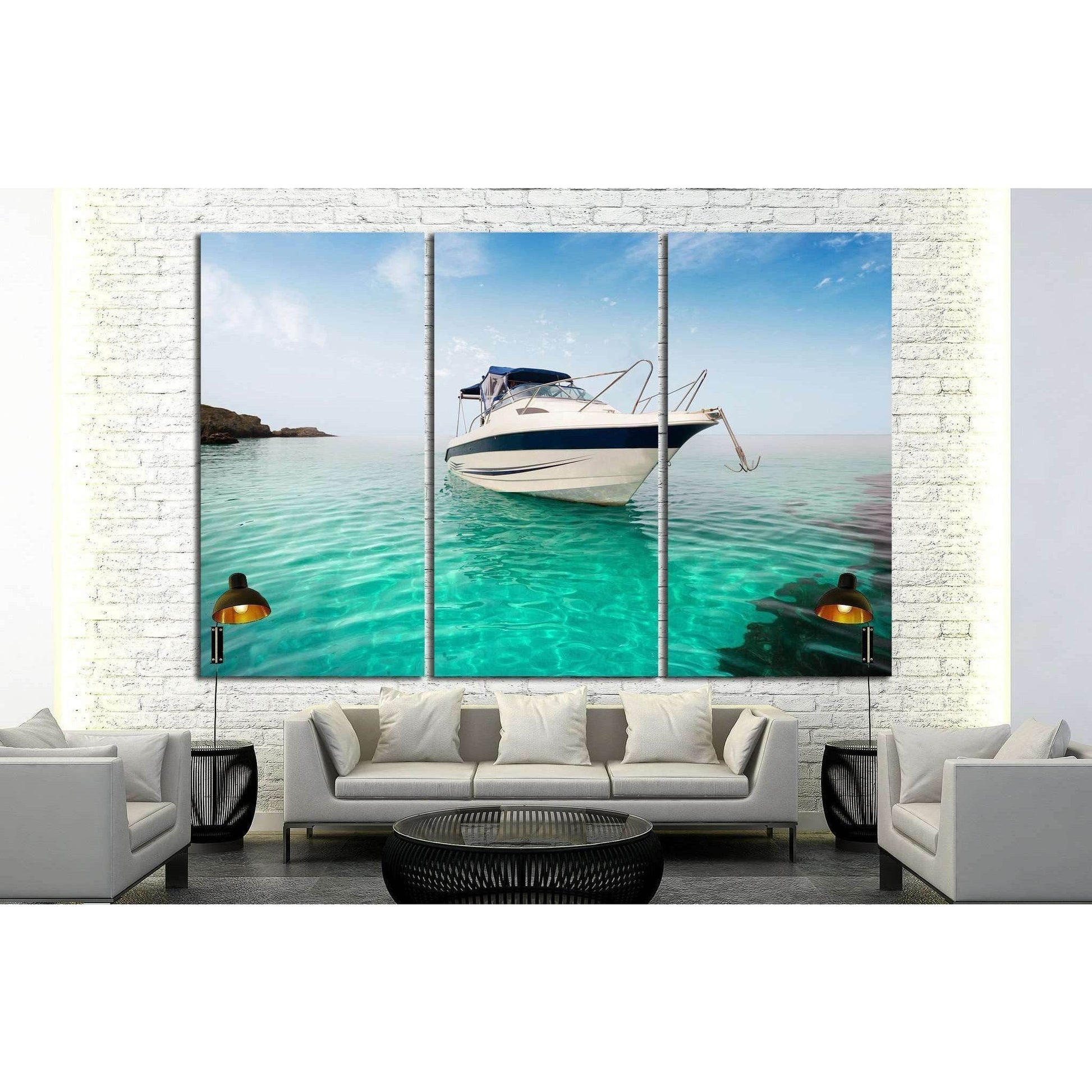 Motor boat on the beach №1411 Ready to Hang Canvas PrintCanvas art arrives ready to hang, with hanging accessories included and no additional framing required. Every canvas print is hand-crafted, made on-demand at our workshop and expertly stretched aroun