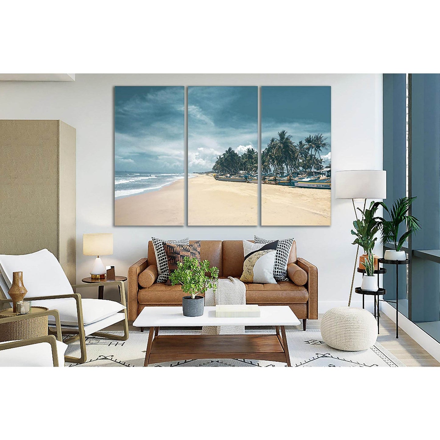 Motor Boats Onshore №SL95 Ready to Hang Canvas Print - Zellart Canvas Prints 0new, ALL_Products, Beach Ocean & Waves