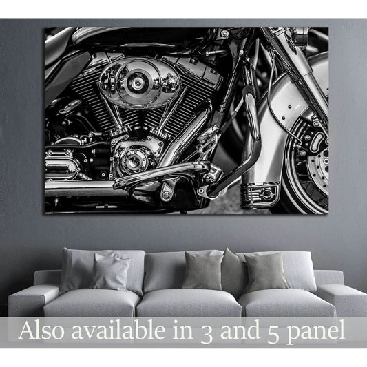 Motorbike engine in black and white №1894 Ready to Hang Canvas PrintCanvas art arrives ready to hang, with hanging accessories included and no additional framing required. Every canvas print is hand-crafted, made on-demand at our workshop and expertly str