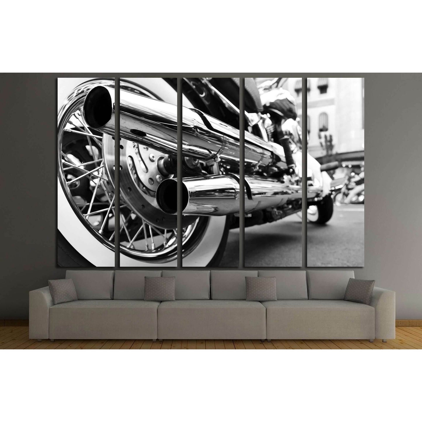 motorcycle exhaust №3283 Ready to Hang Canvas Print - Zellart Canvas Prints ALL_Products, s-3283