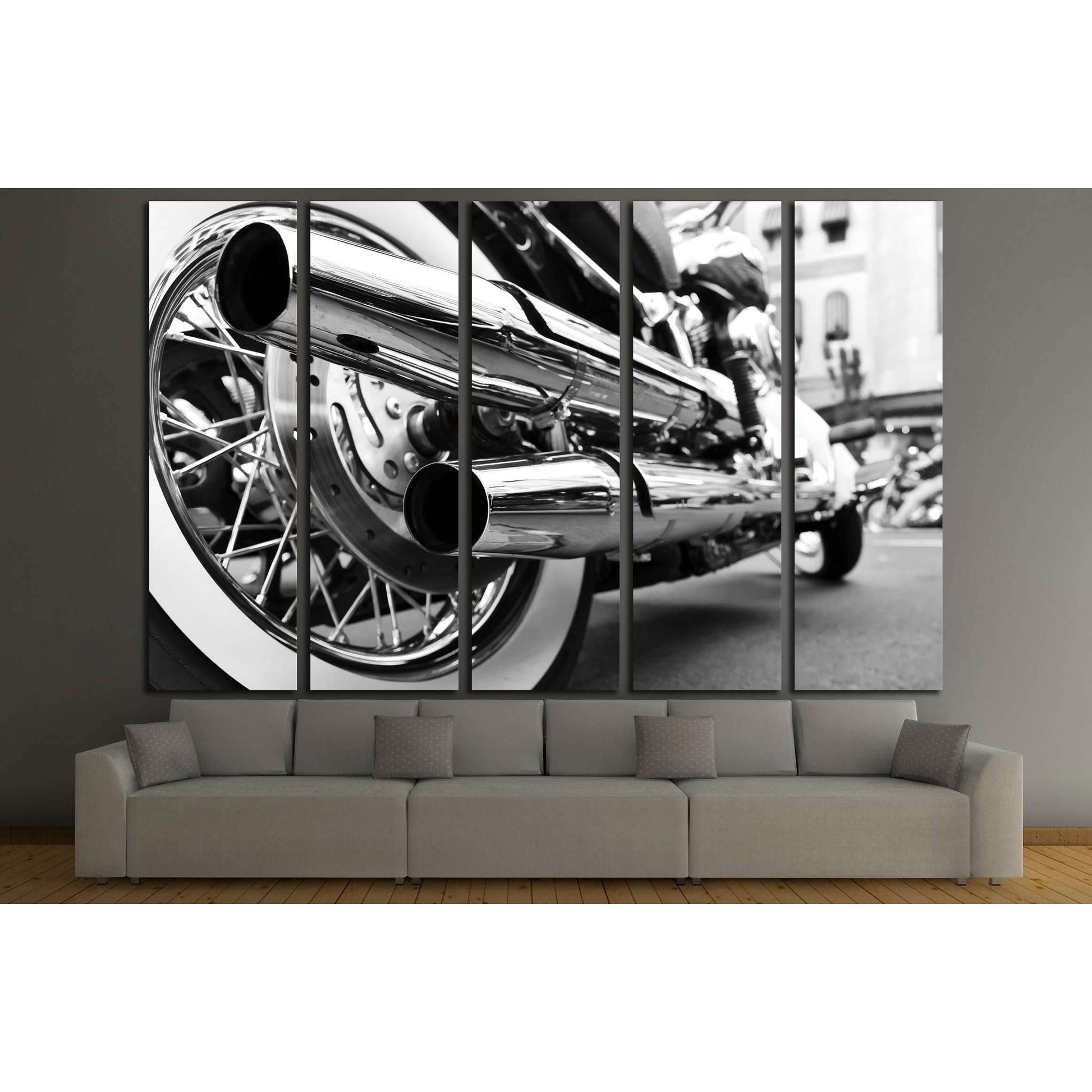 motorcycle exhaust №3283 Ready to Hang Canvas Print - Zellart Canvas Prints ALL_Products, s-3283