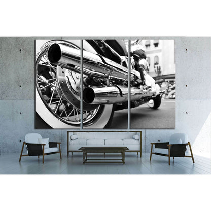 motorcycle exhaust №3283 Ready to Hang Canvas Print - Zellart Canvas Prints ALL_Products, s-3283