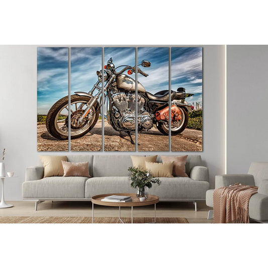 Motorcycle Harley Davidson №SL760 Ready to Hang Canvas Print - Zellart Canvas Prints 0new, ALL_Products, Engine, Engines Wall Art