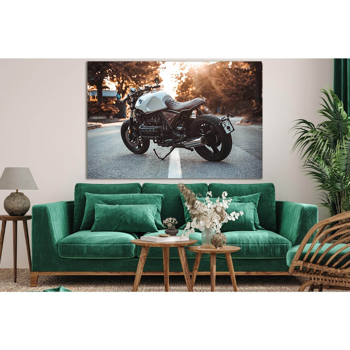 Motorcycle Side View №SL742 Ready to Hang Canvas Print - Zellart Canvas Prints 0new, ALL_Products, Engine, Engines Wall Art