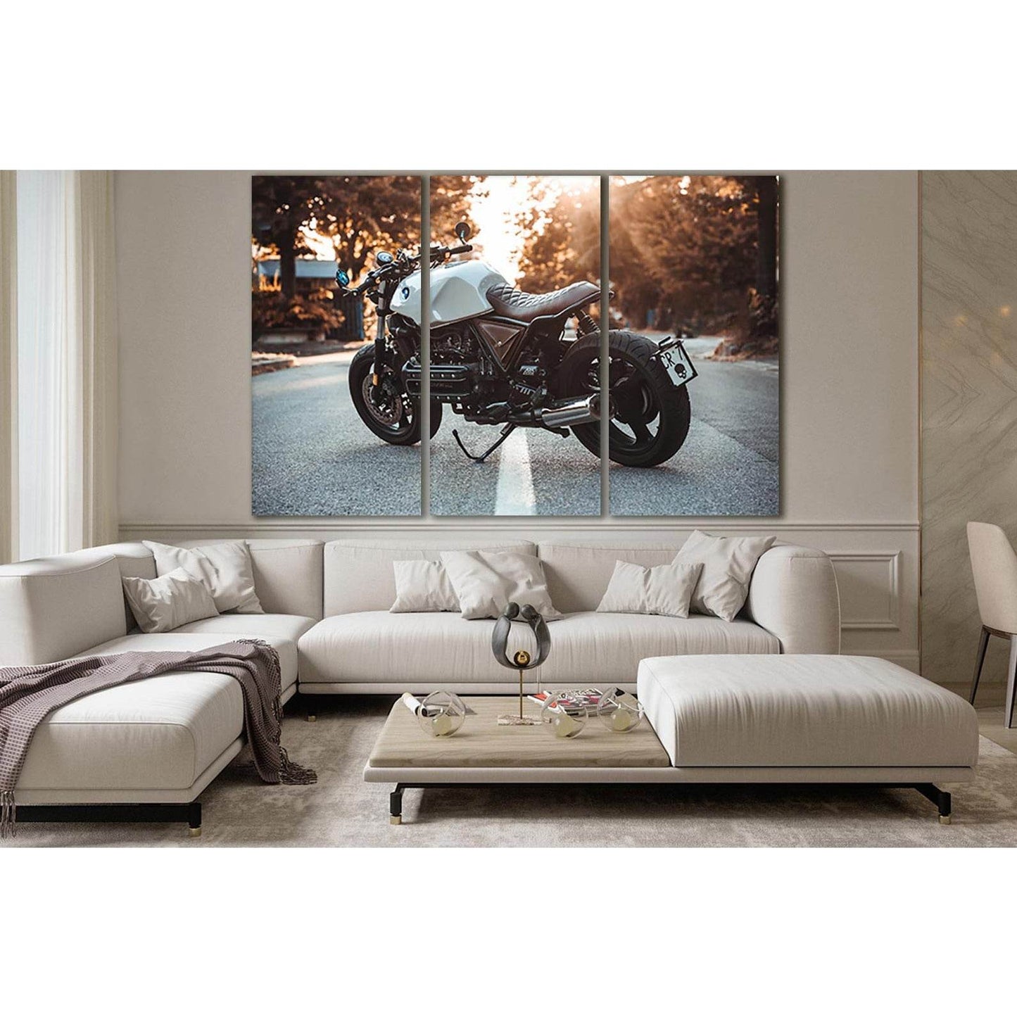 Motorcycle Side View №SL742 Ready to Hang Canvas Print - Zellart Canvas Prints 0new, ALL_Products, Engine, Engines Wall Art