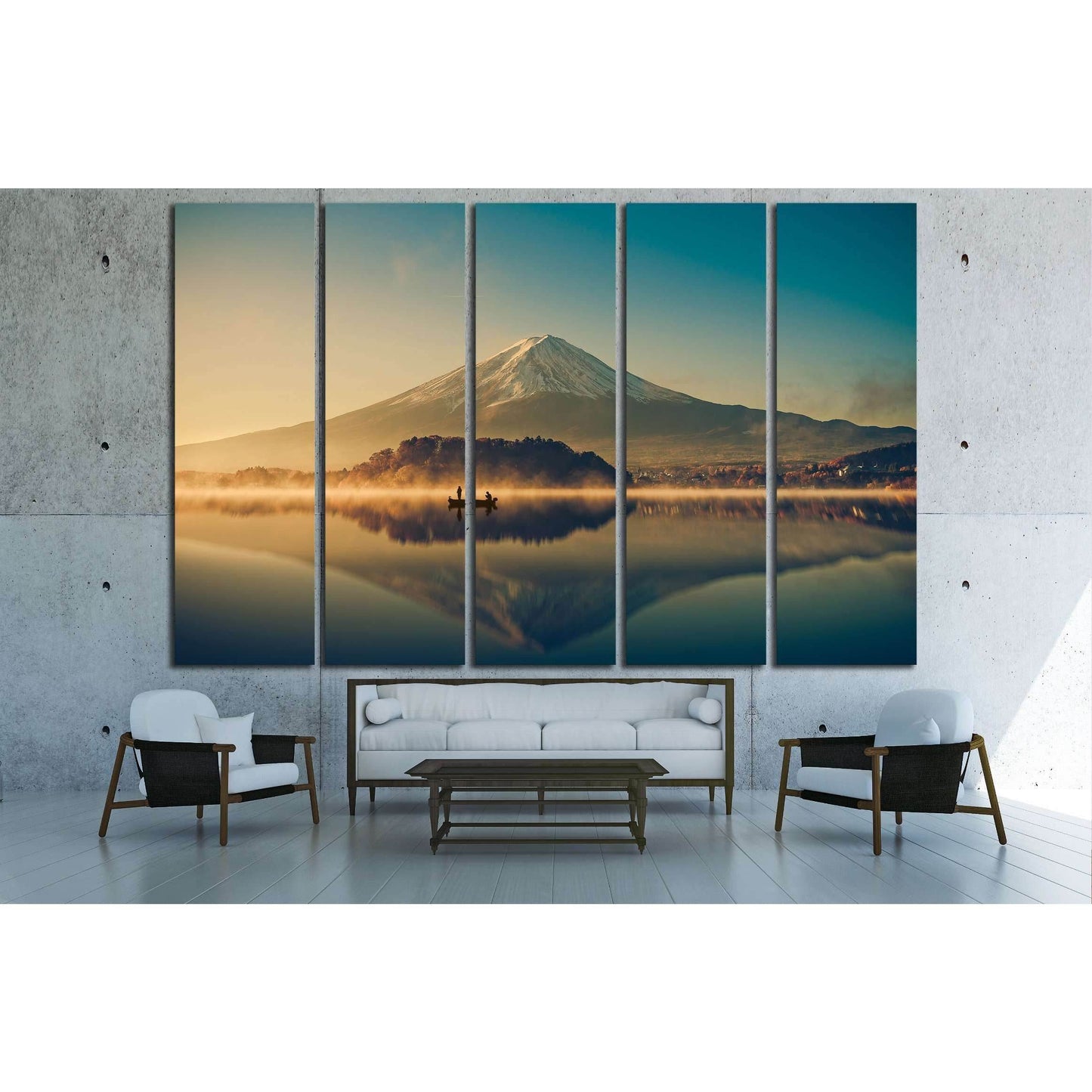 Mount fuji san at Lake kawaguchiko in japan №3089 Ready to Hang Canvas Print - Zellart Canvas Prints ALL_Products, s-3089