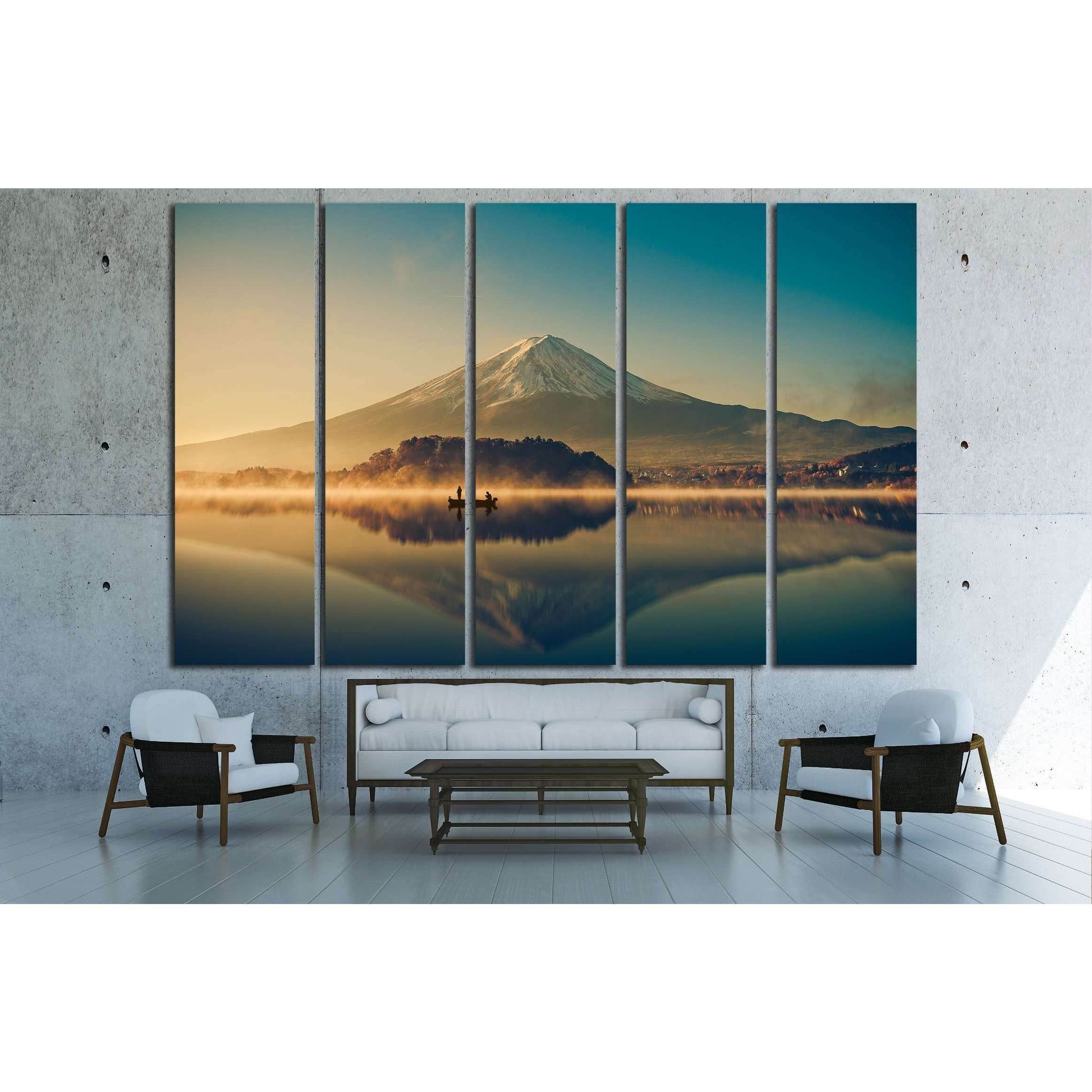 Mount fuji san at Lake kawaguchiko in japan №3089 Ready to Hang Canvas Print - Zellart Canvas Prints ALL_Products, s-3089