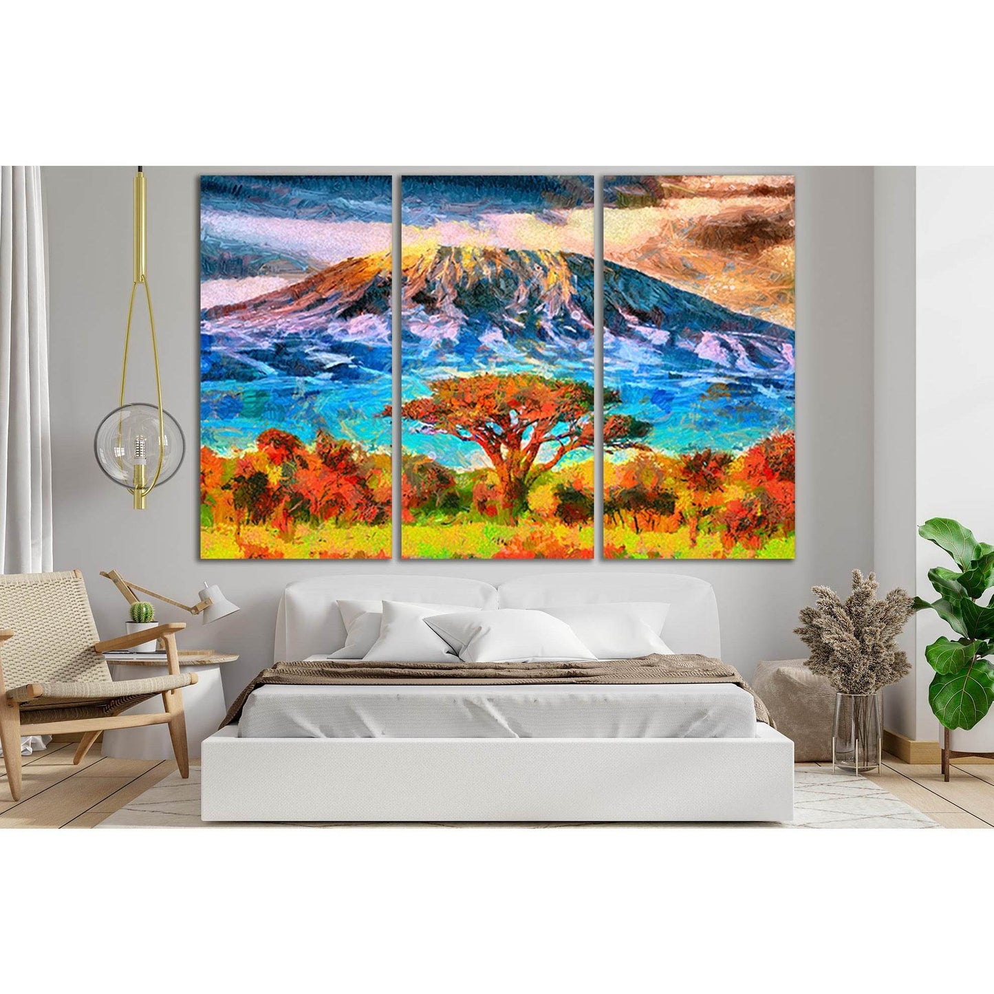 Mount Kilimanjaro Oil Painting №SL588 Ready to Hang Canvas Print - Zellart Canvas Prints 0new, ALL_Products, Oil Painting Wall Art