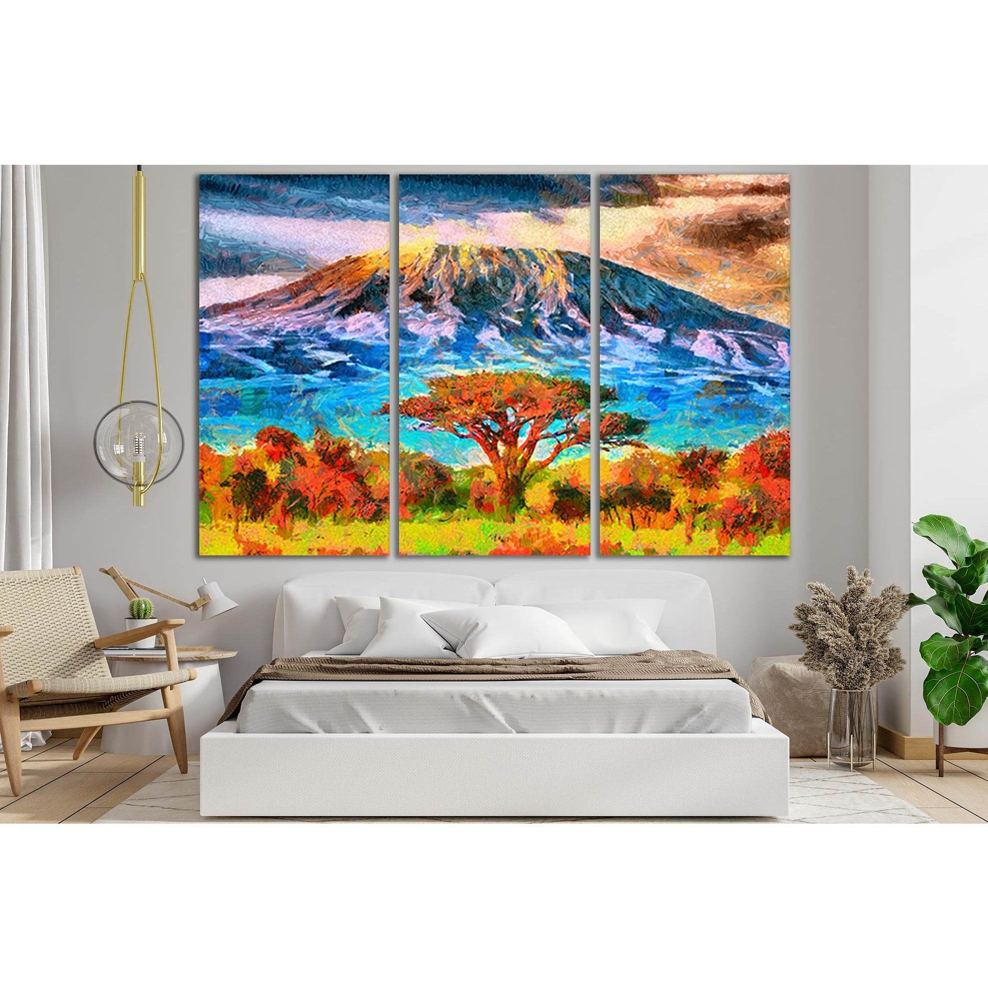 Mount Kilimanjaro Oil Painting №SL588 Ready to Hang Canvas Print - Zellart Canvas Prints 0new, ALL_Products, Oil Painting Wall Art