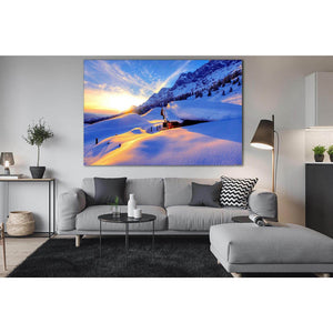 Mountain Cabin Sunrise №SL260 Ready to Hang Canvas Print - Zellart Canvas Prints 0new, ALL_Products, SUNRISE & SUNSET WALL ART