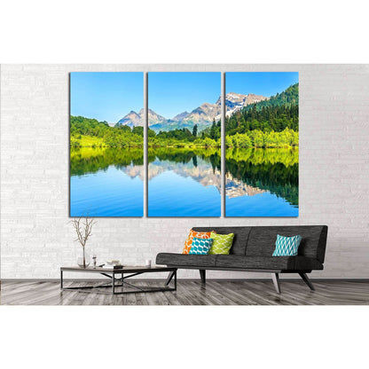 Mountain forest lake reflection №2910 Ready to Hang Canvas Print - Zellart Canvas Prints ALL_Products, s-2910