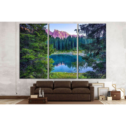 Mountain lake forest reflection landscape №2911 Ready to Hang Canvas Print - Zellart Canvas Prints ALL_Products, s-2911
