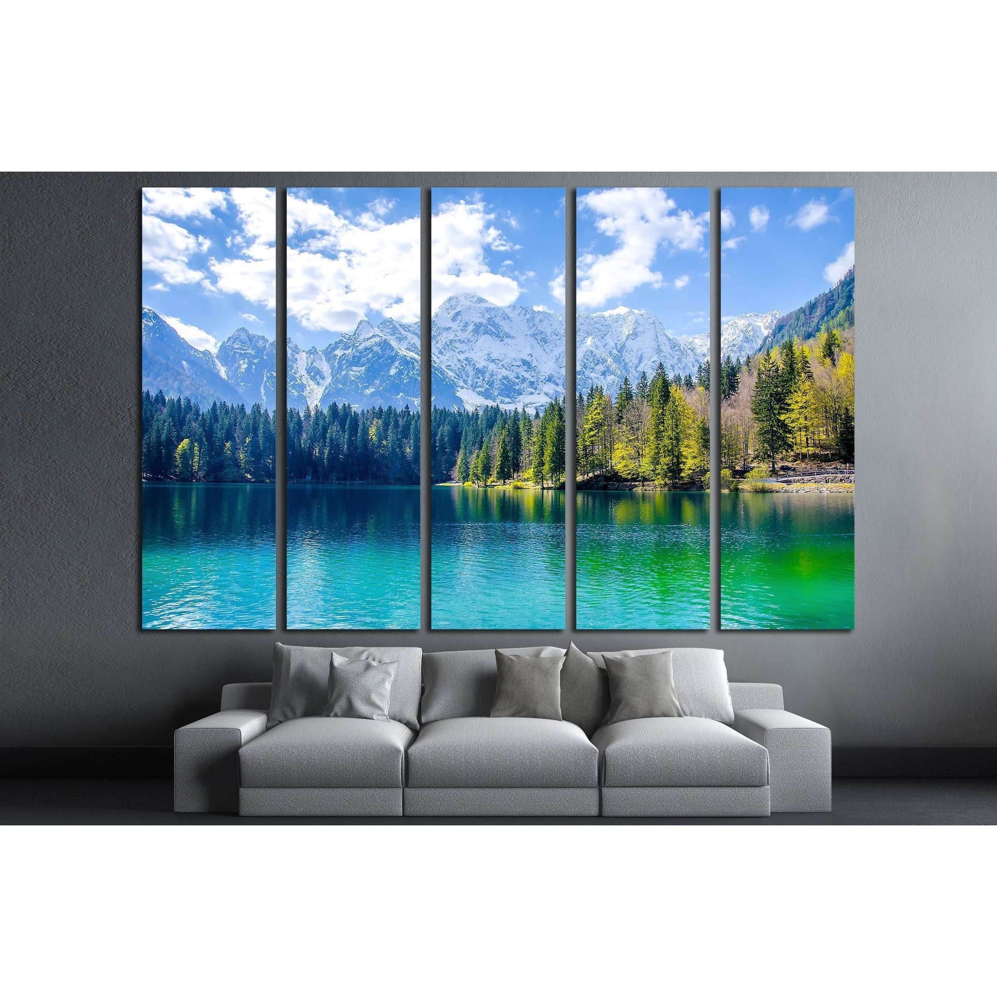 Mountain lake landscape №2824 Ready to Hang Canvas Print - Zellart Canvas Prints ALL_Products, s-2824