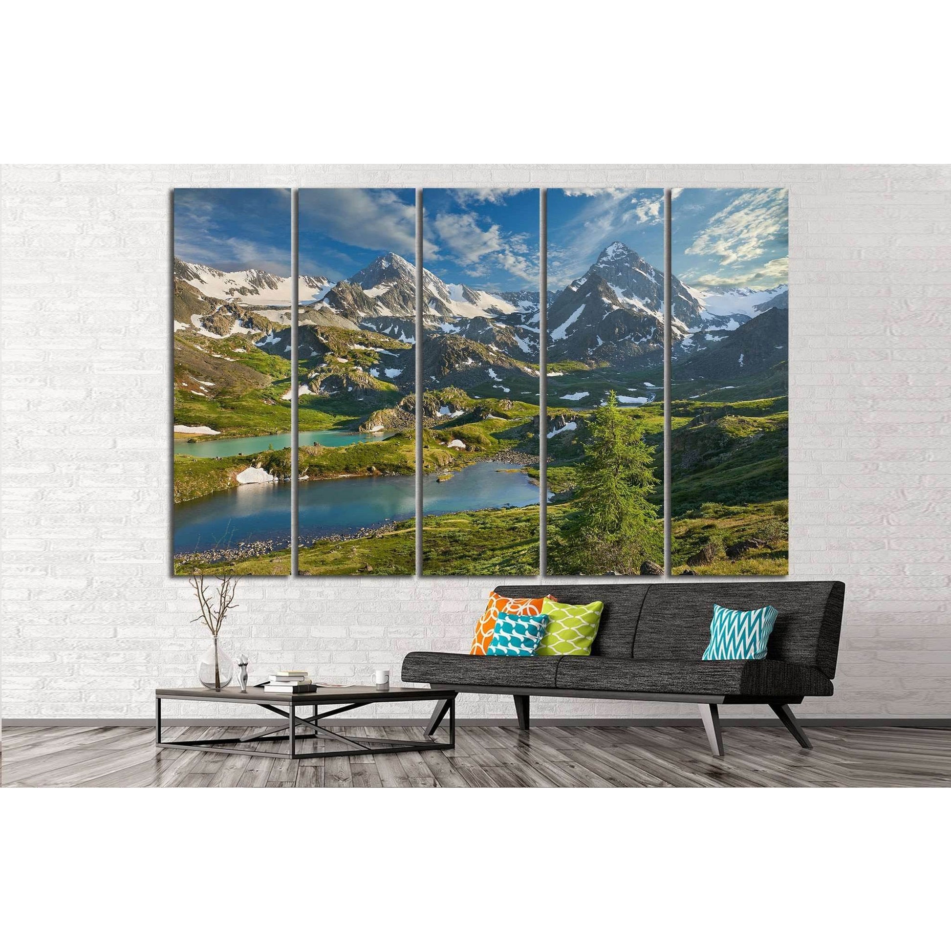 Mountain lake, Siberia №635 Ready to Hang Canvas Print - Zellart Canvas Prints ALL_Products, s-635