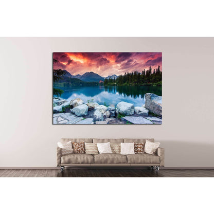 Mountain lake, Slovakia №634 Ready to Hang Canvas Print - Zellart Canvas Prints ALL_Products, s-634