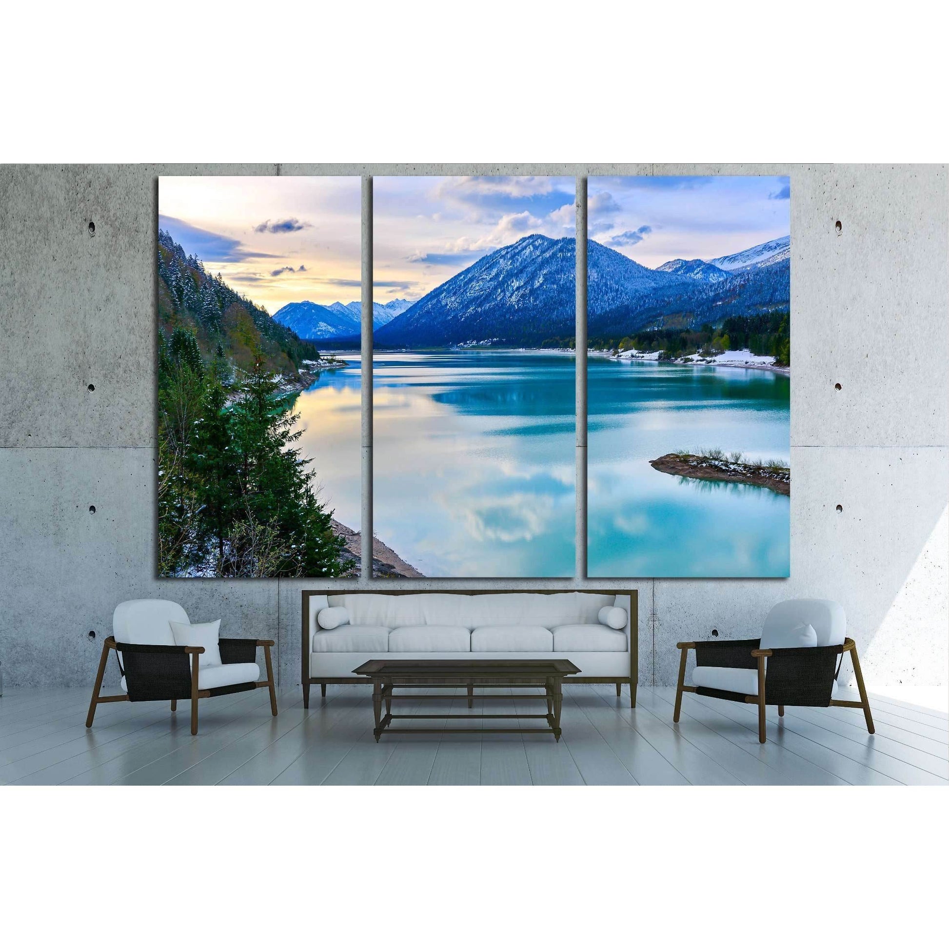 Mountain lake sunset landscape №3074 Ready to Hang Canvas PrintCanvas art arrives ready to hang, with hanging accessories included and no additional framing required. Every canvas print is hand-crafted, made on-demand at our workshop and expertly stretche