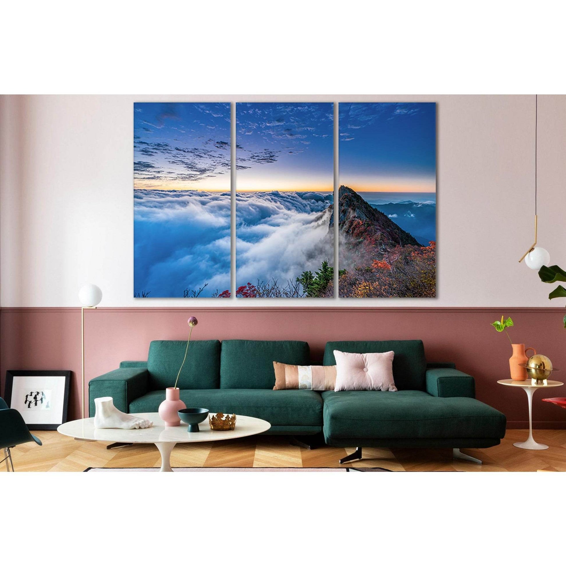 Mountain Peak In The Clouds №SL629 Ready to Hang Canvas Print - Zellart Canvas Prints 0new, ALL_Products, Autumn Wall Art