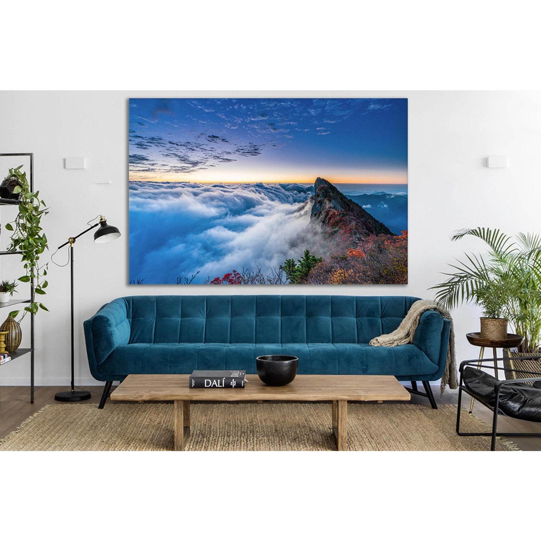 Mountain Peak In The Clouds №SL629 Ready to Hang Canvas Print - Zellart Canvas Prints 0new, ALL_Products, Autumn Wall Art