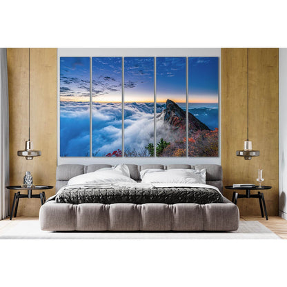 Mountain Peak In The Clouds №SL629 Ready to Hang Canvas Print - Zellart Canvas Prints 0new, ALL_Products, Autumn Wall Art