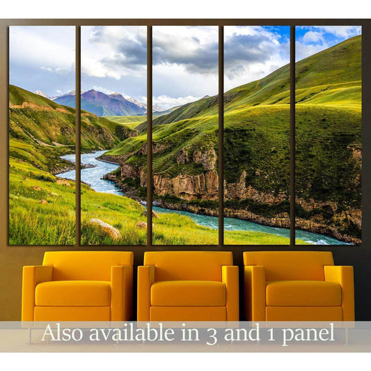 Mountain river stream landscape №3188 Ready to Hang Canvas Print - Zellart Canvas Prints ALL_Products, s-3188