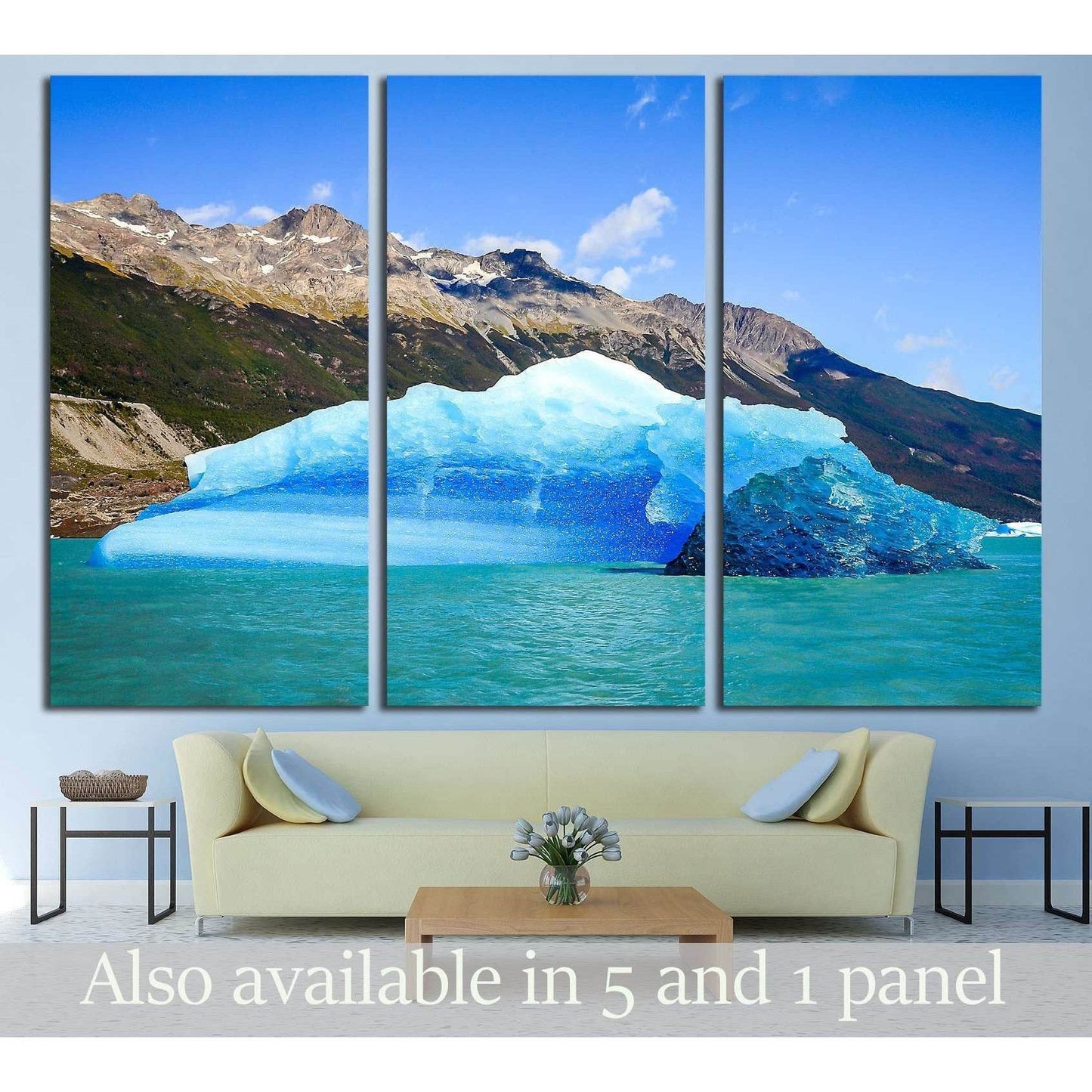 Mountain sea glacier landscape №2821 Ready to Hang Canvas Print - Zellart Canvas Prints ALL_Products, s-2821