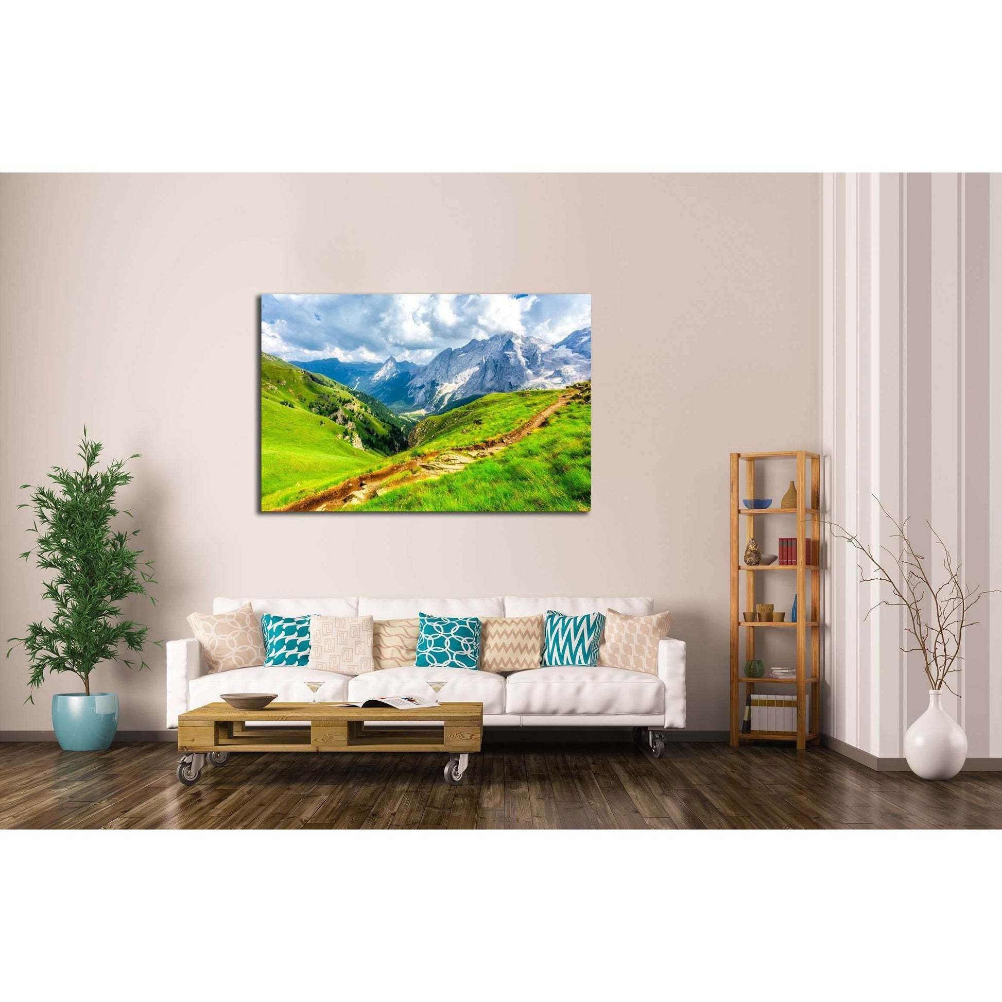 Mountain summit trail landscape №2908 Ready to Hang Canvas Print - Zellart Canvas Prints ALL_Products, s-2908