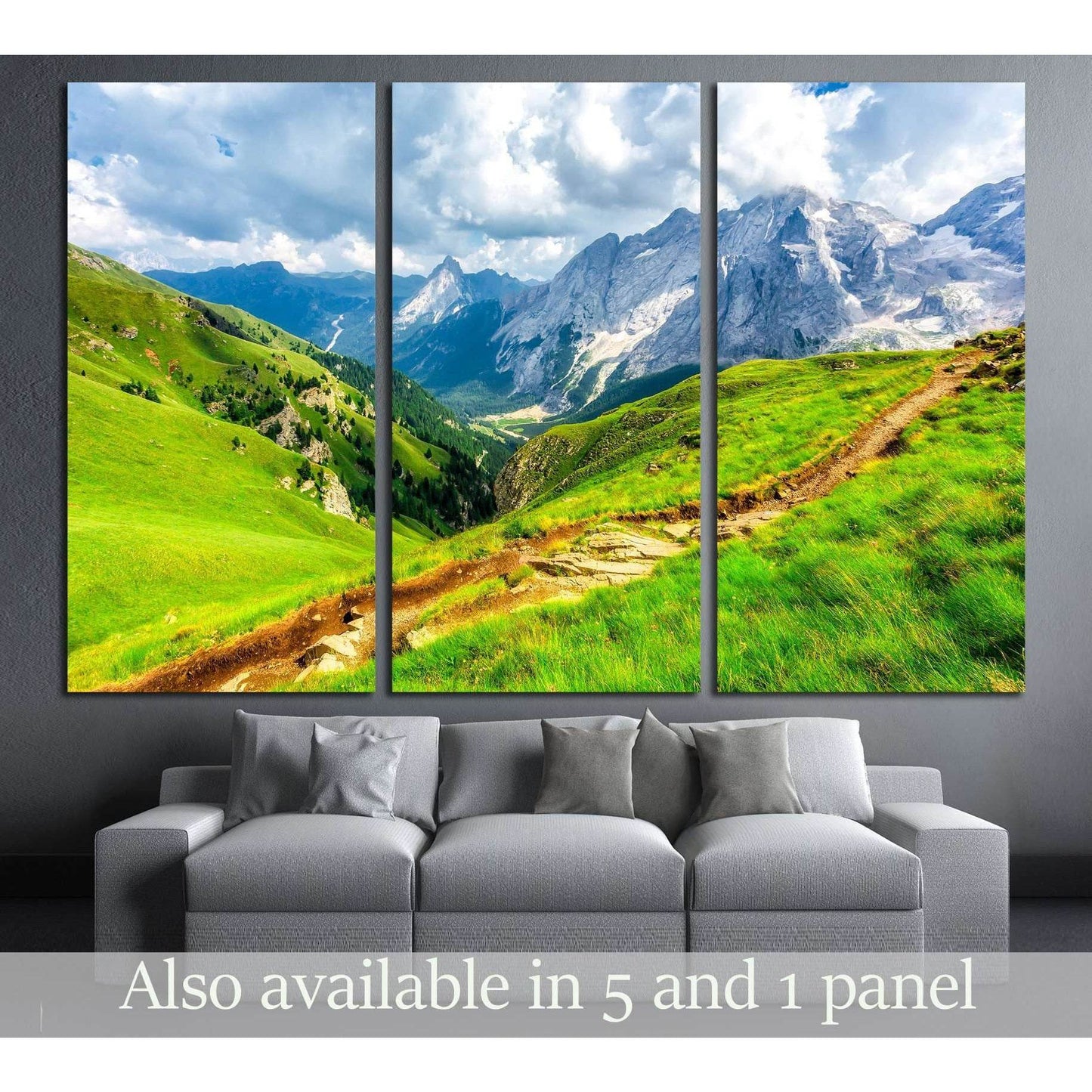 Mountain summit trail landscape №2908 Ready to Hang Canvas Print - Zellart Canvas Prints ALL_Products, s-2908