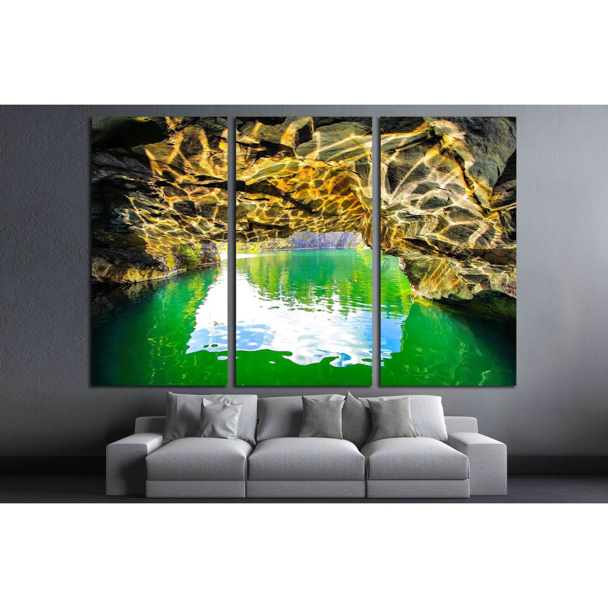 Mountain water cave entrance №2906 Ready to Hang Canvas Print - Zellart Canvas Prints ALL_Products, s-2906