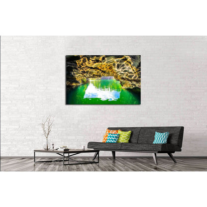 Mountain water cave entrance №2906 Ready to Hang Canvas Print - Zellart Canvas Prints ALL_Products, s-2906