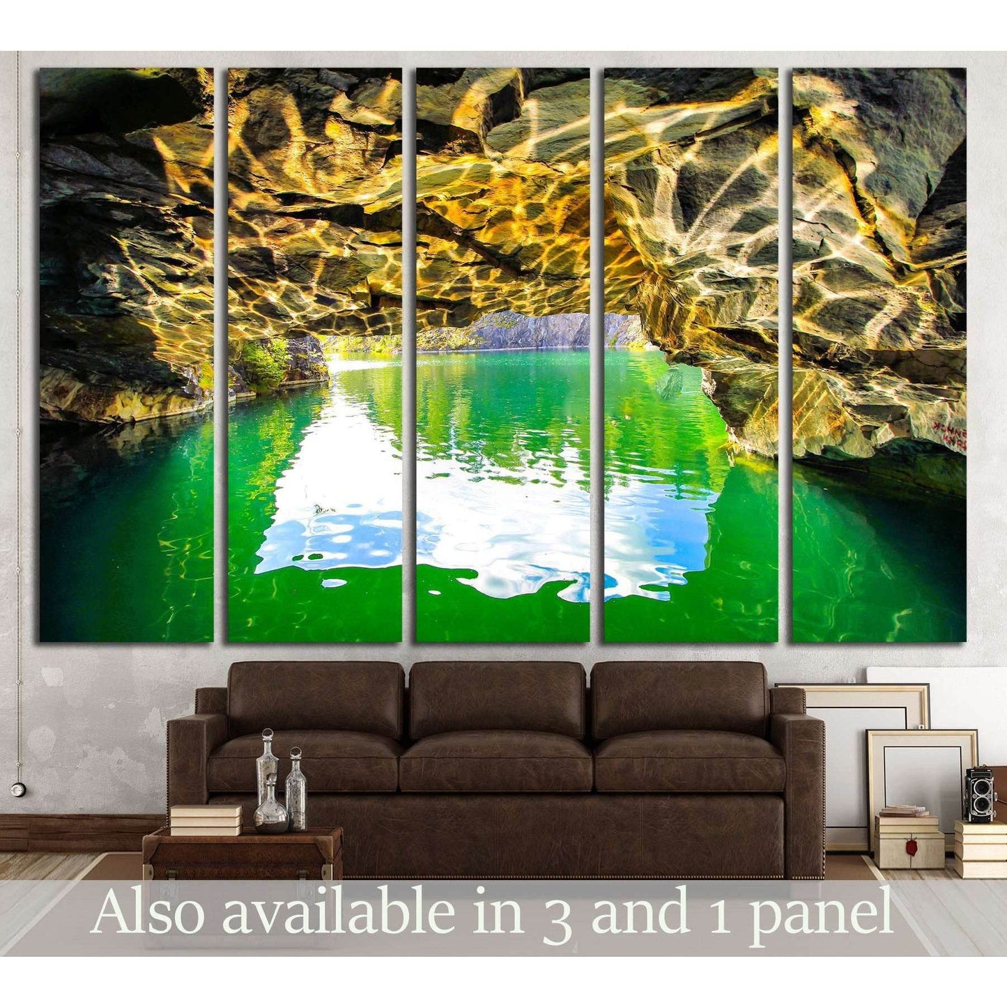 Mountain water cave entrance №2906 Ready to Hang Canvas Print - Zellart Canvas Prints ALL_Products, s-2906